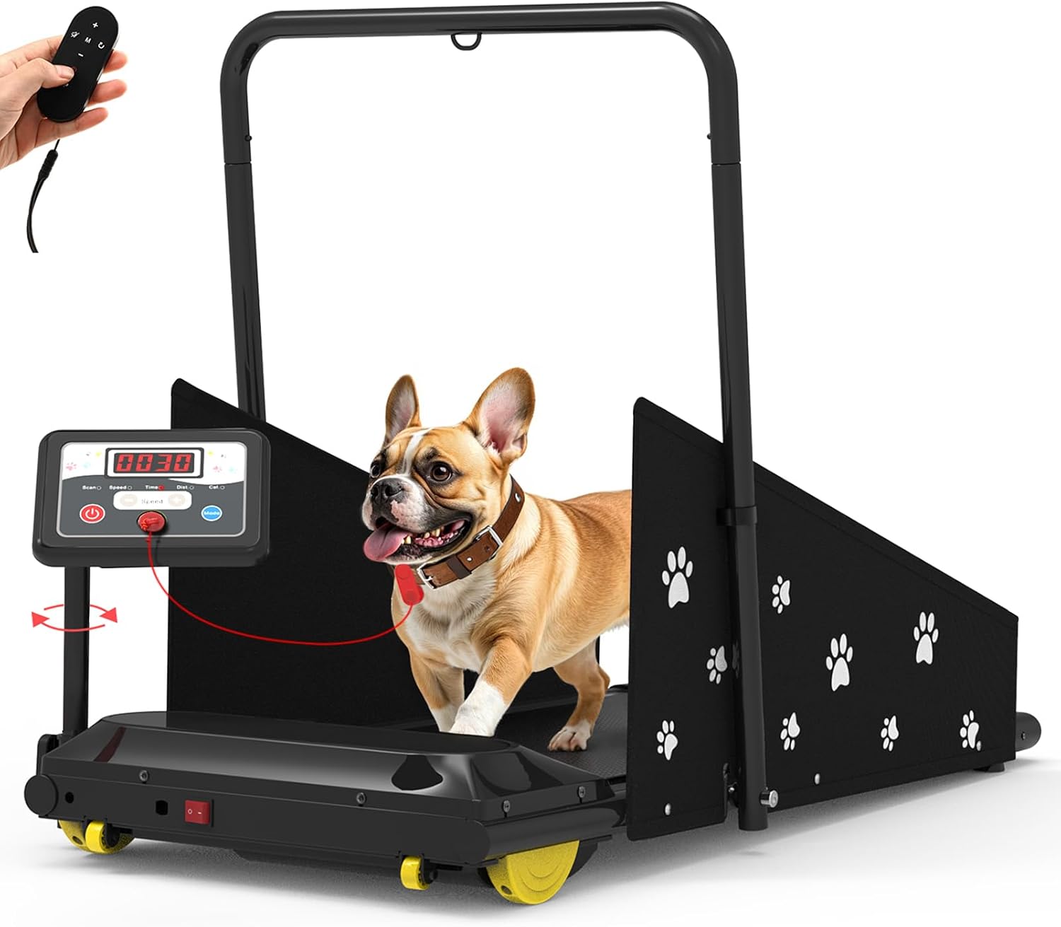 GYMAX 3‑in‑1 Dog & Human Treadmill – Pet Runner with Removable Panels, Remote Control & LED Display - Image 8