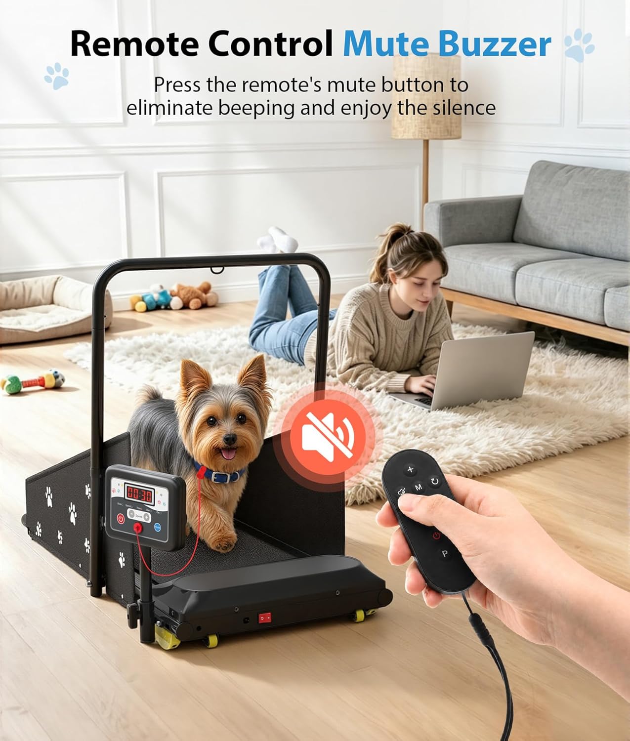 GYMAX 3‑in‑1 Dog & Human Treadmill – Pet Runner with Removable Panels, Remote Control & LED Display - Image 6