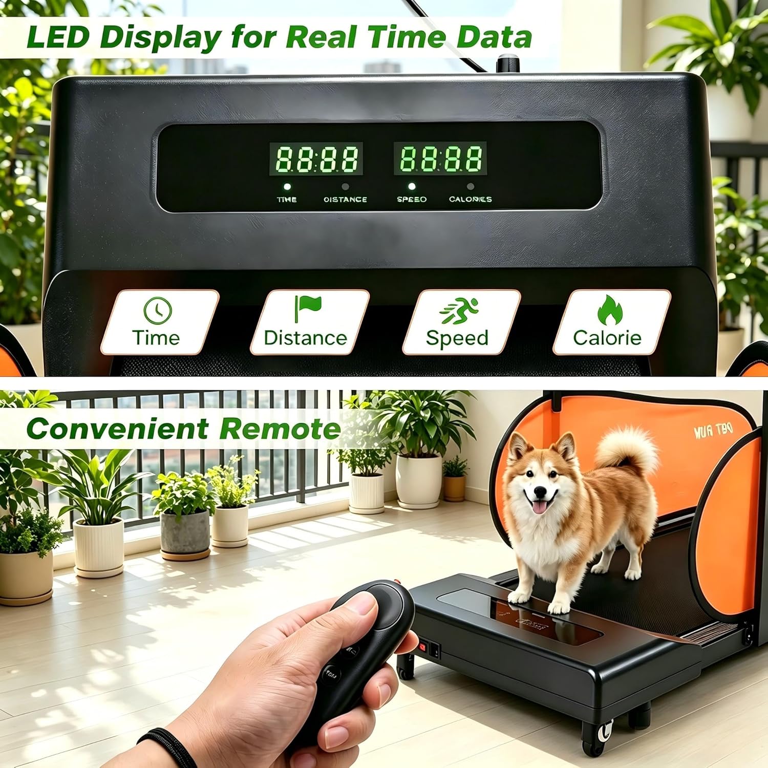 GYMAX 2026 Dog Treadmill – 3‑in‑1 Pet Runner with Remote, LED Display, Adjustable Incline & Preset Programs - Image 3