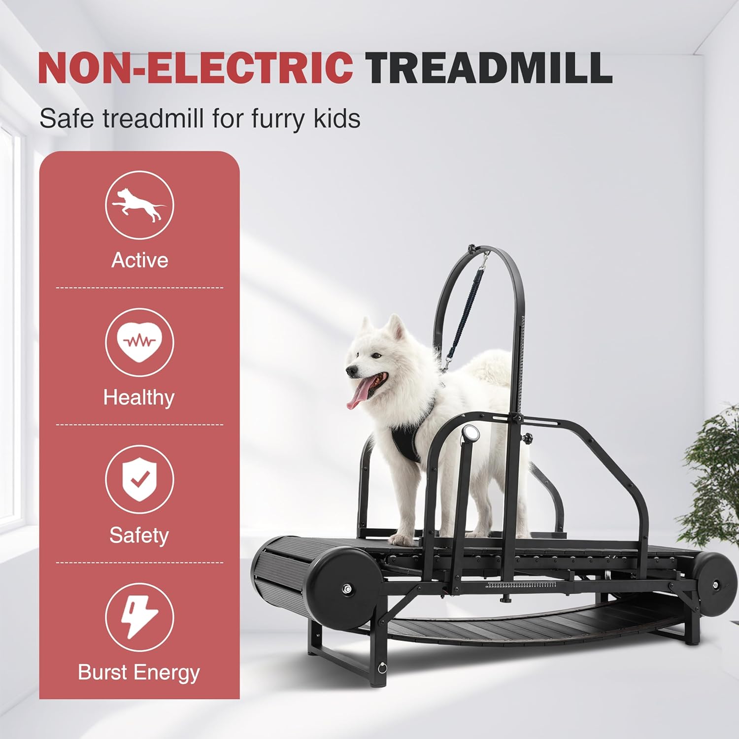 KISFLY 2026 Medium Dog Treadmill – Non‑Electric Slatmill with Adjustable Ramp & Pedometer - Image 2