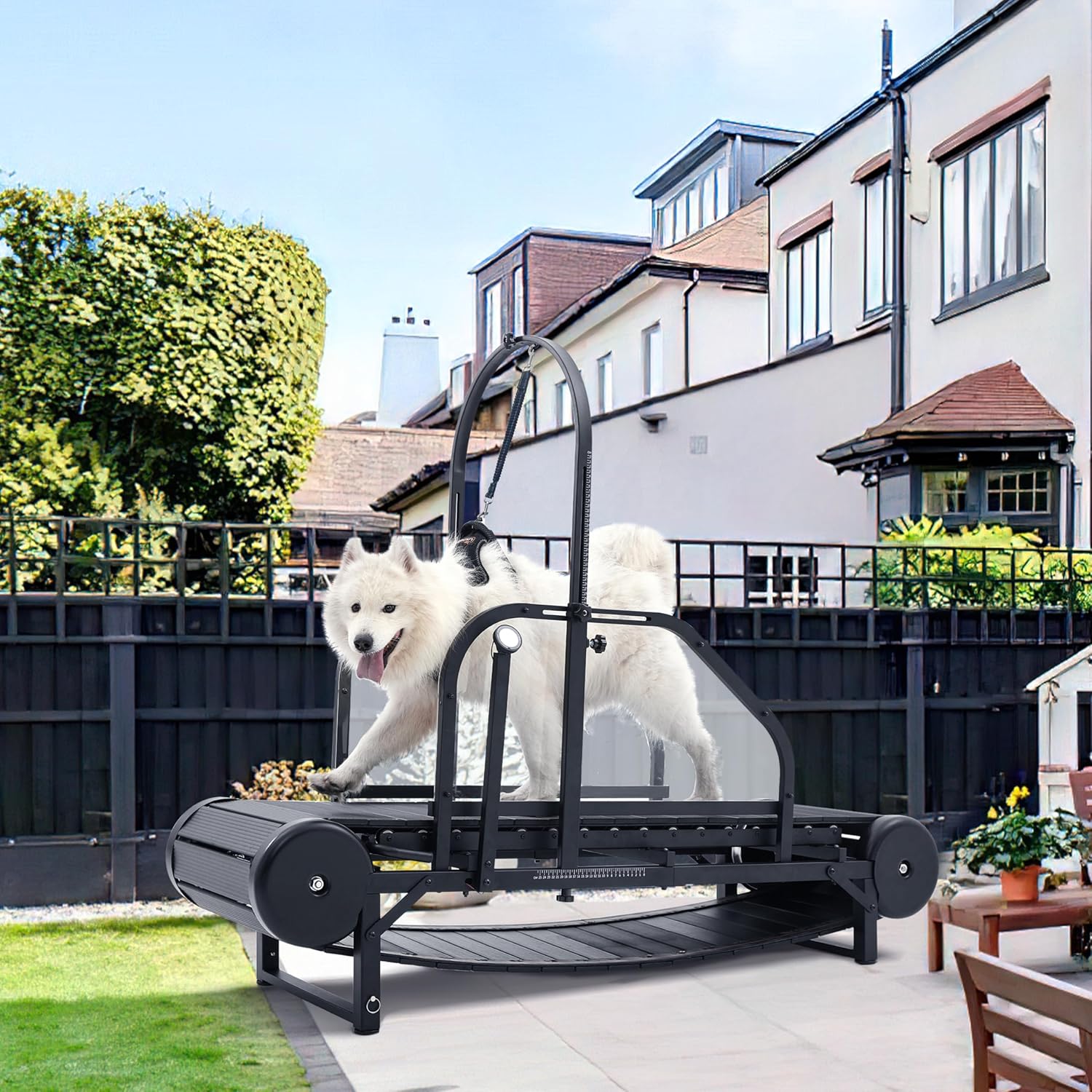 Moysoon 2026 Medium Dog Treadmill – Non‑Electric Slatmill with Foot Brake, Adjustable Incline, Supports 300 lbs